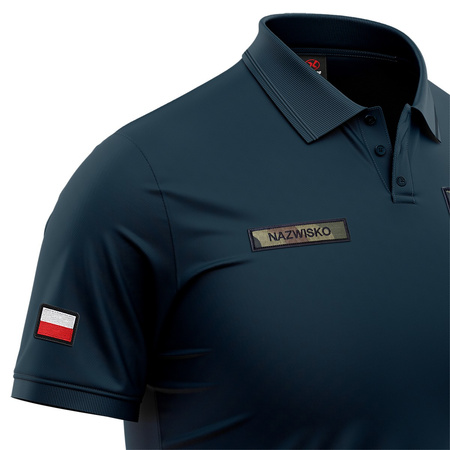 WOJSKOWA KOSZULKA POLO Z RZEPAMI - MARYNARKA WOJENNA