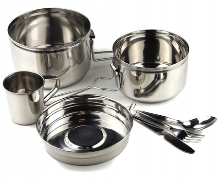 MENAŻKA HARCERSKA TURYSTYCZNA OBIADOWA STALOWA MOROWO HARCERZ 7 CZĘŚCIOWA