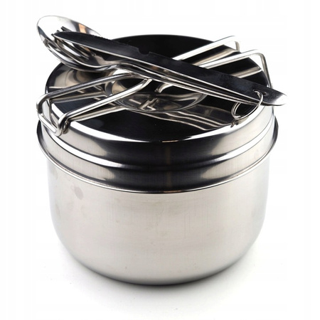 MENAŻKA HARCERSKA TURYSTYCZNA OBIADOWA STALOWA MOROWO HARCERZ 7 CZĘŚCIOWA