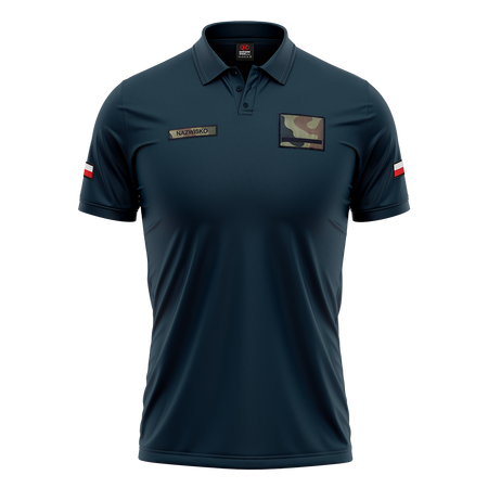 WOJSKOWA KOSZULKA POLO Z RZEPAMI - MARYNARKA WOJENNA