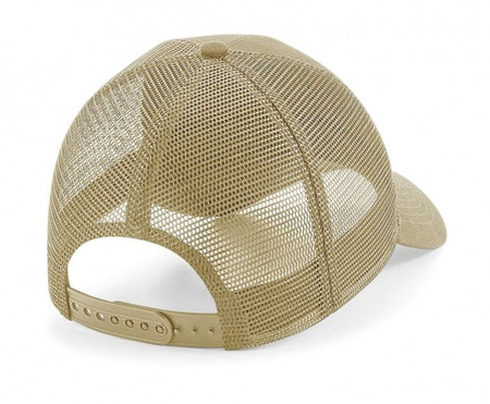 Czapka z daszkiem trucker piaskowa + naszywka