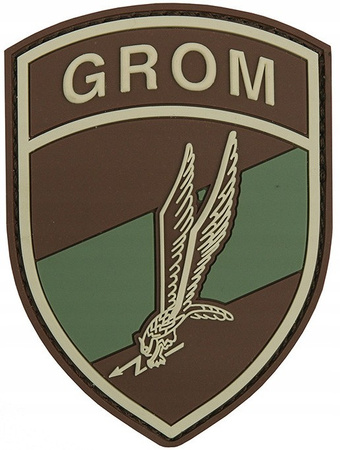 Naszywka GROM gaszona pvc gumowa z rzepem