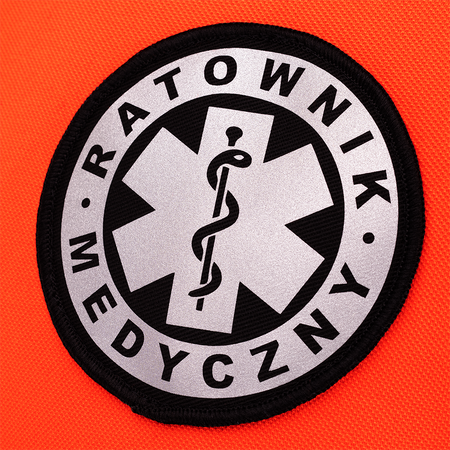 Koszulka POLO RATOWNIK MEDYCZNY eXtreme RESCUE - ORANGE FLUO Z ODBLASKOWĄ NASZYWKĄ I NAPISEM NA PLECACH