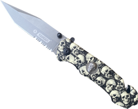 Nóż ratowniczy półautomatyczny KANDAR z czaszkami