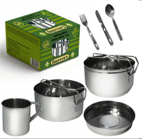 MENAŻKA HARCERSKA TURYSTYCZNA OBIADOWA STALOWA MOROWO HARCERZ 7 CZĘŚCIOWA