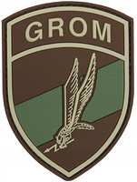 Naszywka GROM gaszona pvc gumowa z rzepem