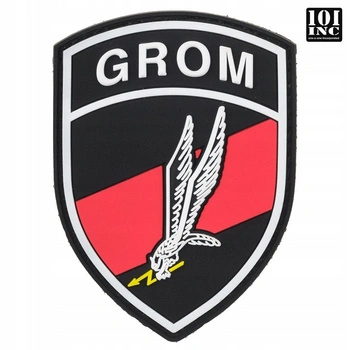 Naszywka GROM pvc gumowa z rzepem