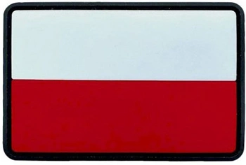 Emblemat PL flaga Polski Gumowa PVC z rzepem 58x39