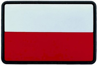 Emblemat PL flaga Polski Gumowa PVC z rzepem 58x39
